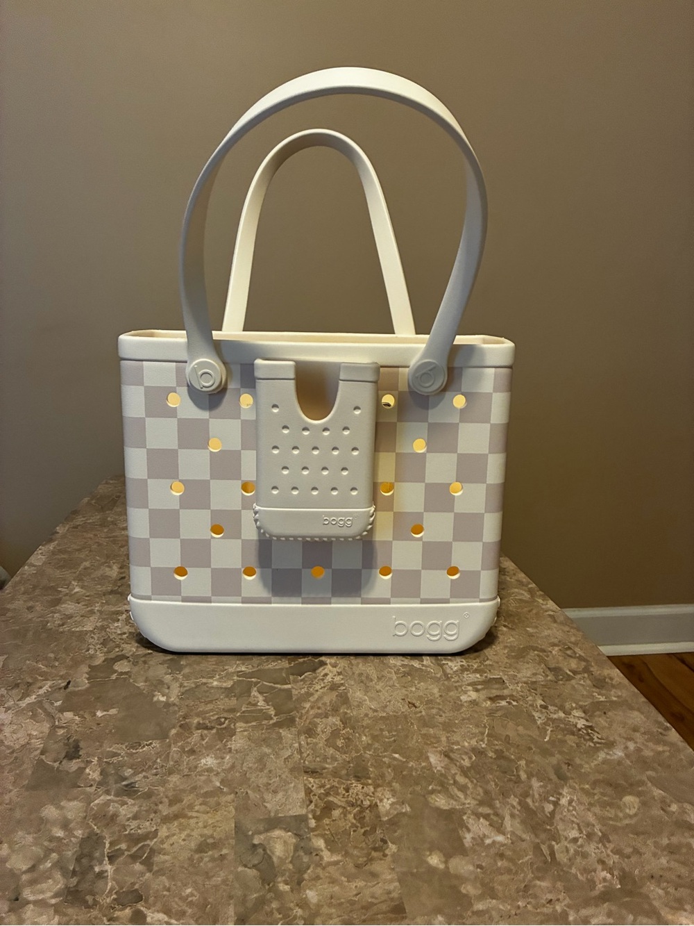 Bogg Bag Checkerboard White Tote - Like New